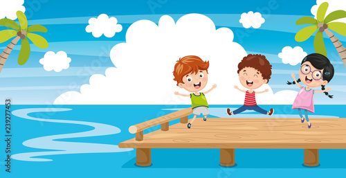 Vector Illustration Of Pier