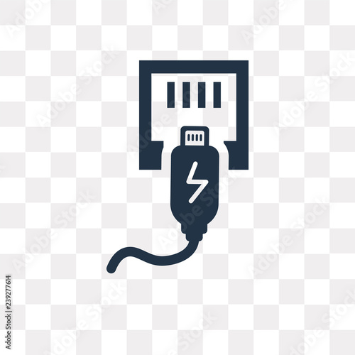 Ethernet vector icon isolated on transparent background, Ethernet  transparency concept can be used web and mobile