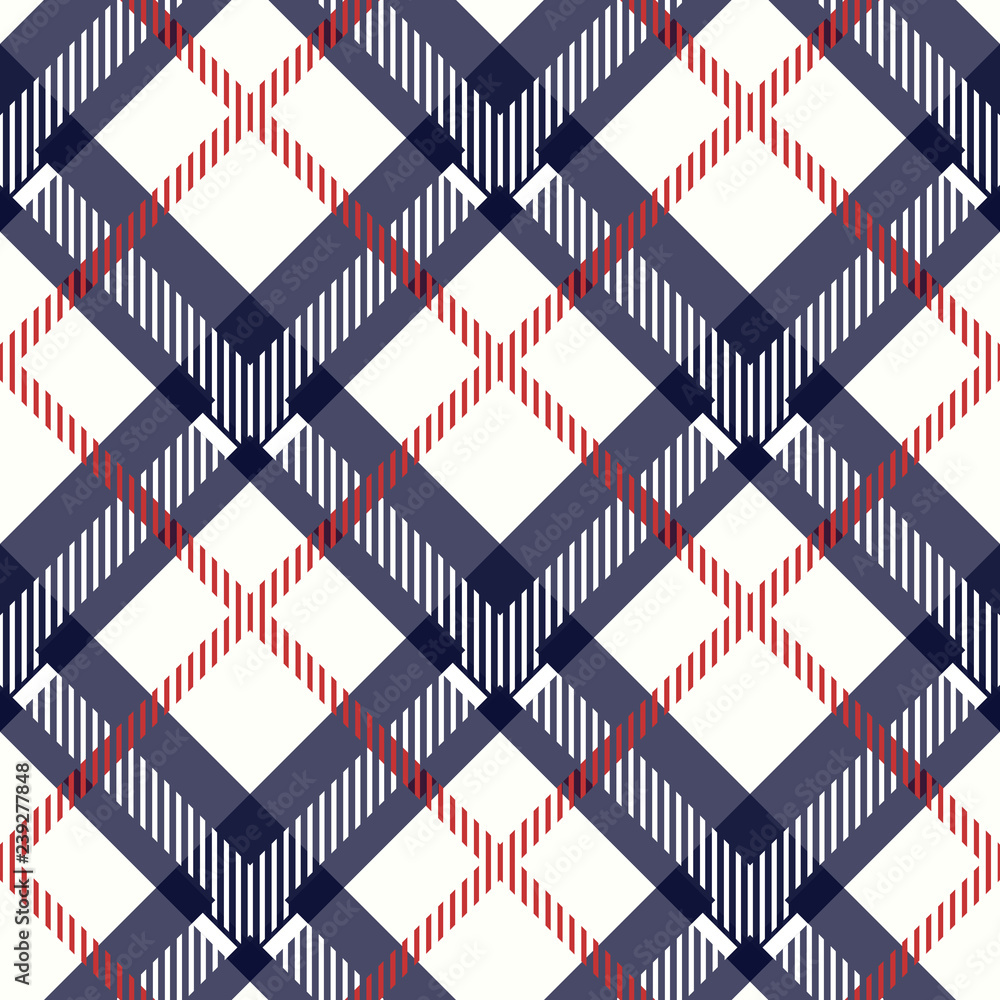 Fototapeta premium blue and beige fabric texture diagonal pattern seamless vector illustration