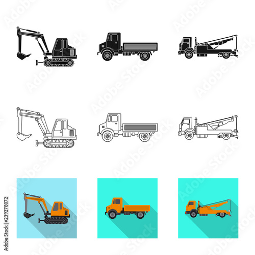 Vector illustration of build and construction symbol. Set of build and machinery stock vector illustration.