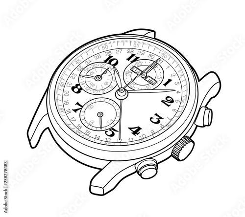 wrist watch vector sketch simple line illustration