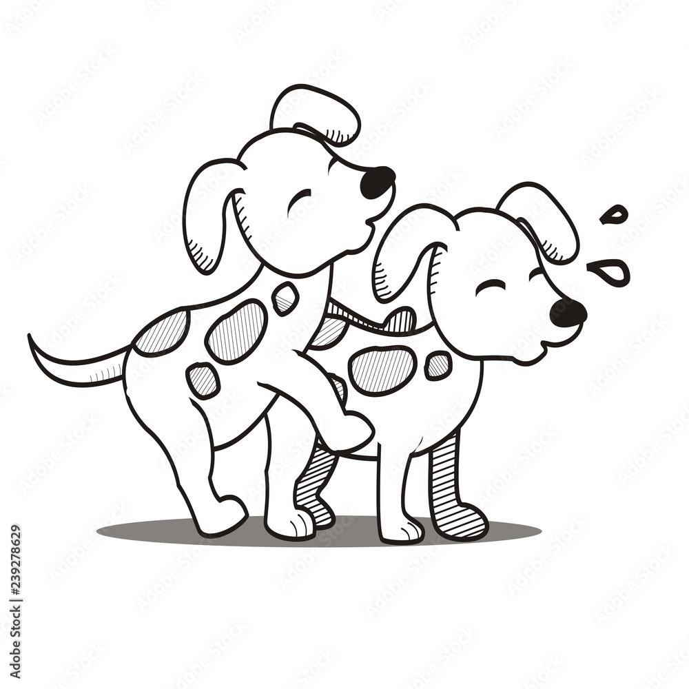 dog has mating illustration. dog has mating illustration.