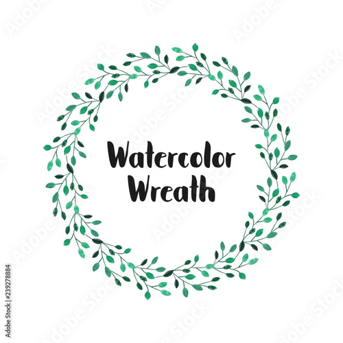 watercolor leaf floral frame wreath design