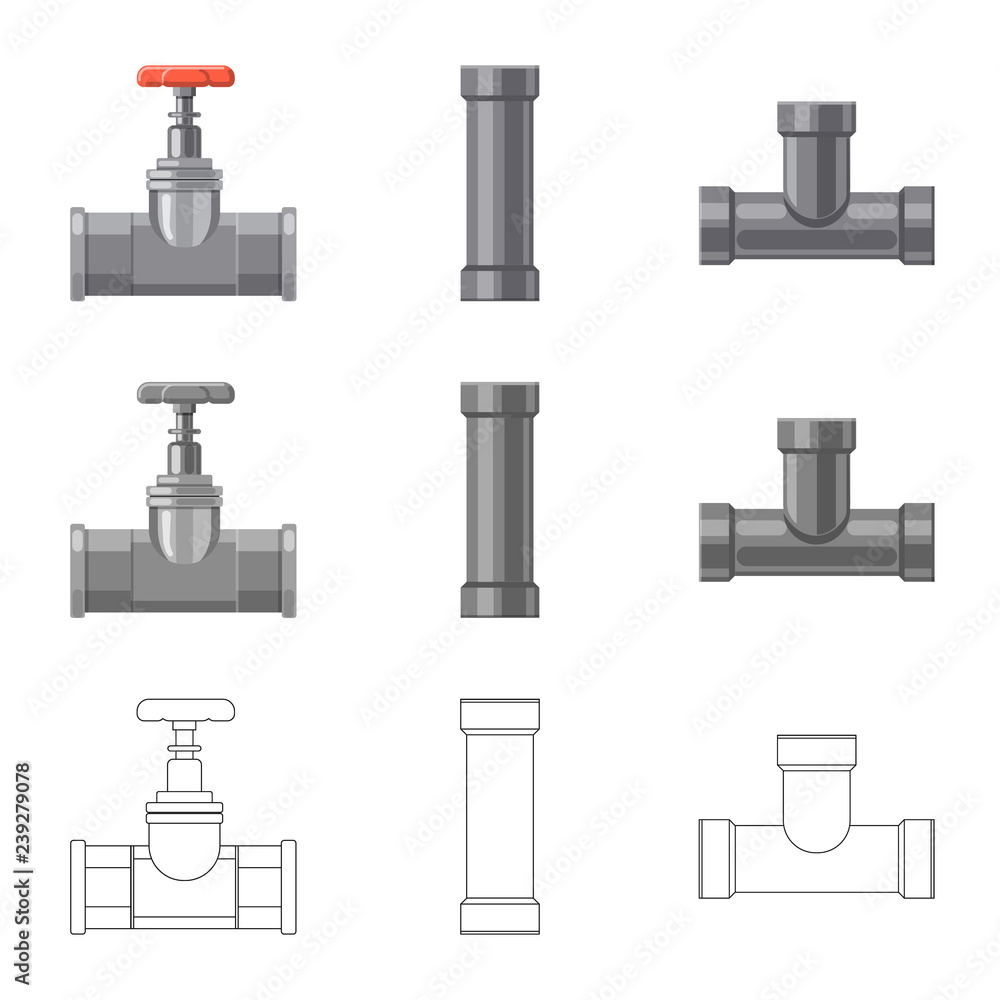 Vector design of pipe and tube sign. Collection of pipe and pipeline vector icon for stock. Vector design of pipe and tube sign. Collection of pipe and pipeline vector icon for stock.