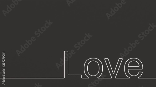 Heart. Heart on black background. Declaration of love. 3D rendering.