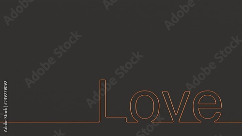Heart. Heart on black background. Declaration of love. 3D rendering.