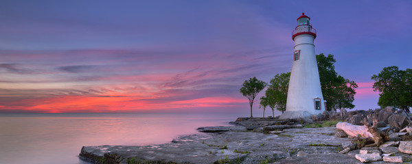 Poster Vuurtoren Marblehead vuurtoren Lake Erie zonsopgang  © sara_winter