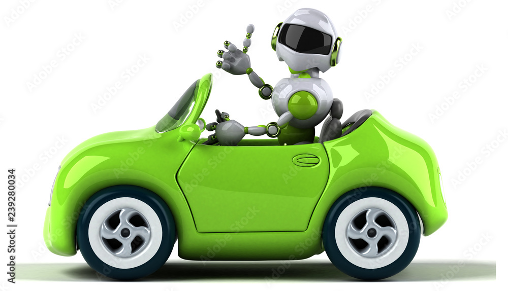 Green robot - 3D Illustration Green robot - 3D Illustration