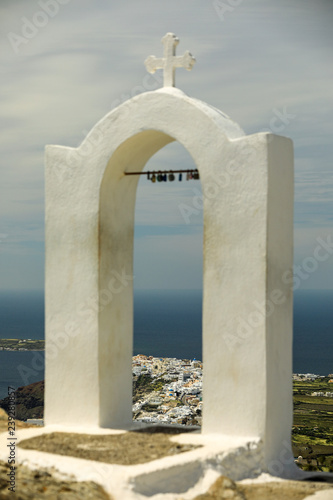 Blick auf Oia auf Santorini in Griechenland