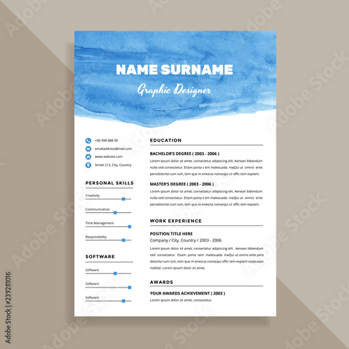 professional resume cv template design