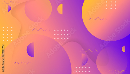 Colorful dynamic shapes composition on gradient background. Geometric trendy template for poster cover banner flyer report brochure vector illustration