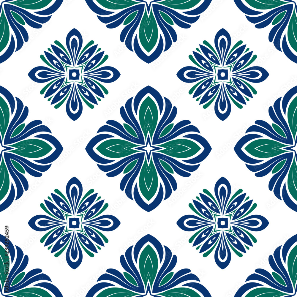 elegant luxurious damask floral art seamless pattern design