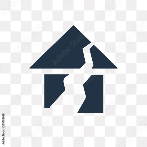 Broken House vector icon isolated on transparent background, Broken House  transparency concept can be used web and mobile