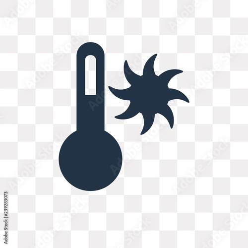 Hot Thermometer vector icon isolated on transparent background, Hot Thermometer  transparency concept can be used web and mobile