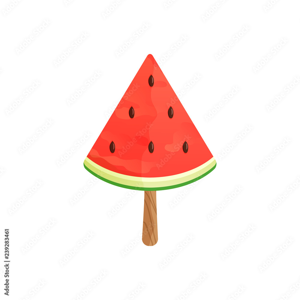 Flat icon watermelon ice cream isolated on white background. Vector illustration. Flat icon watermelon ice cream isolated on white background. Vector illustration.