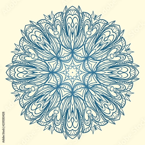 Decorative round lace ornate mandala. Vintage vector pattern for print.