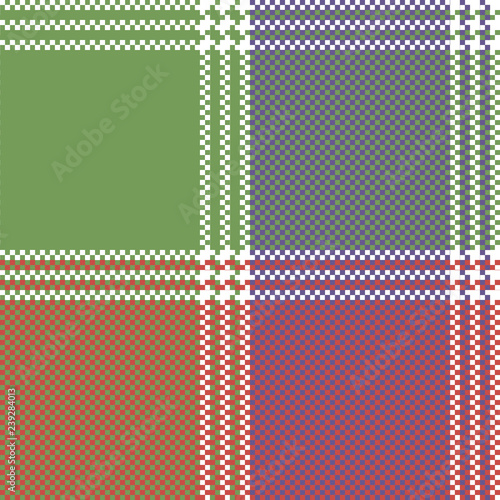 Mosaic pixel check plaid seamless pattern