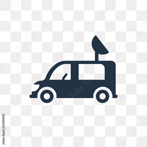 Van an antenna vector icon isolated on transparent background, Van an antenna  transparency concept can be used web and mobile