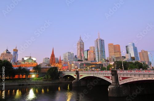 Night cityscape Melbourne Australia