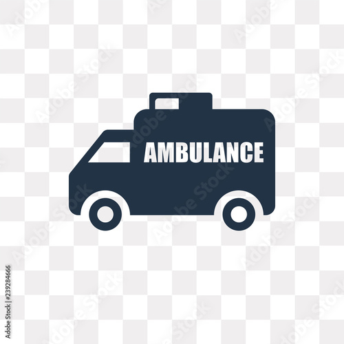 Big Ambulance Facing Left vector icon isolated on transparent background, Big Ambulance Facing Left  transparency concept can be used web and mobile photo