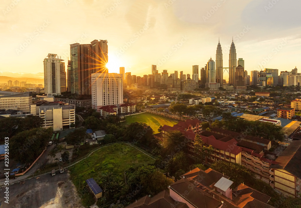 City of Kuala Lumpur, Malaysia at sunrise