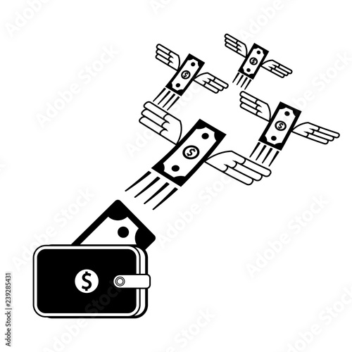 Flies money icon designed cool and elegant for all application uses.