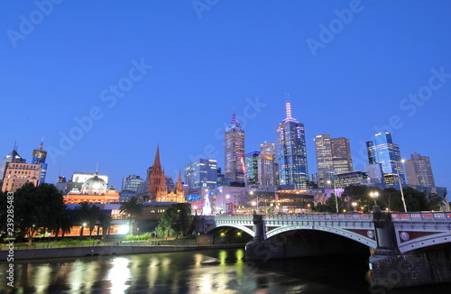 Night cityscape Melbourne Australia © tktktk