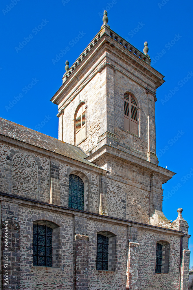 Saint Gildas de Rhuys. le clocher de l'abbaye. Morbihan. Bretagne