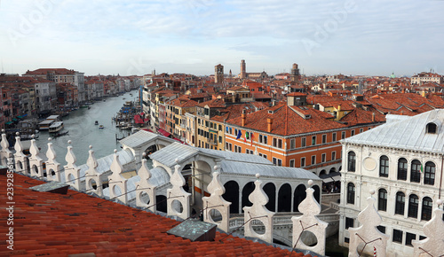 Venice in Italy and the RIALTO bridge and the grand canal