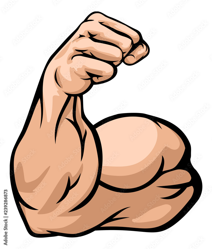 A strong arm showing its biceps muscle illustration Stock Vector