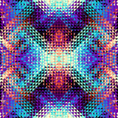 Geometric seamless pattern of a triangles in low poly style.