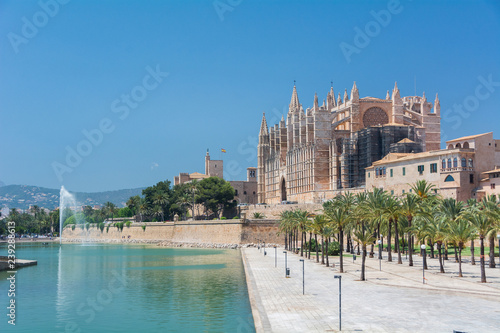 Palma de Mallorca  Balearic Islands  Spain - July 21  2013  Cathedral of St. Mary of Palma  Cathedral de Santa Maria de Palma de Mallorca 