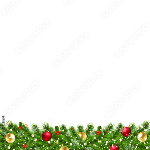 Christmas Garland Isolated White Background