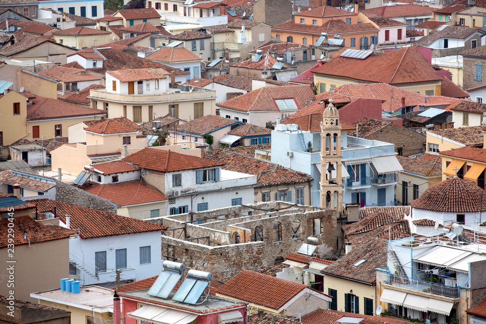 Nafplio city in Greece. View to old city of Nafplio, Peloponnese, Greece -Immagine