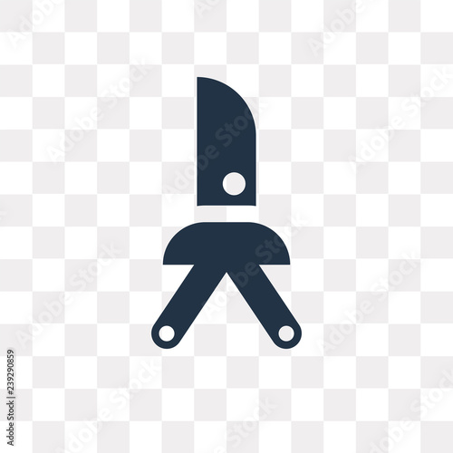 Butterfly knife vector icon isolated on transparent background, Butterfly knife  transparency concept can be used web and mobile