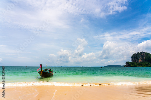 Take a longtail boat Sunshine at Sand and Sea Asia Beach PP Island, Krabi, Phuket,  Thailand Destinations Beautiful Tropical Ocean Summer view © Tony