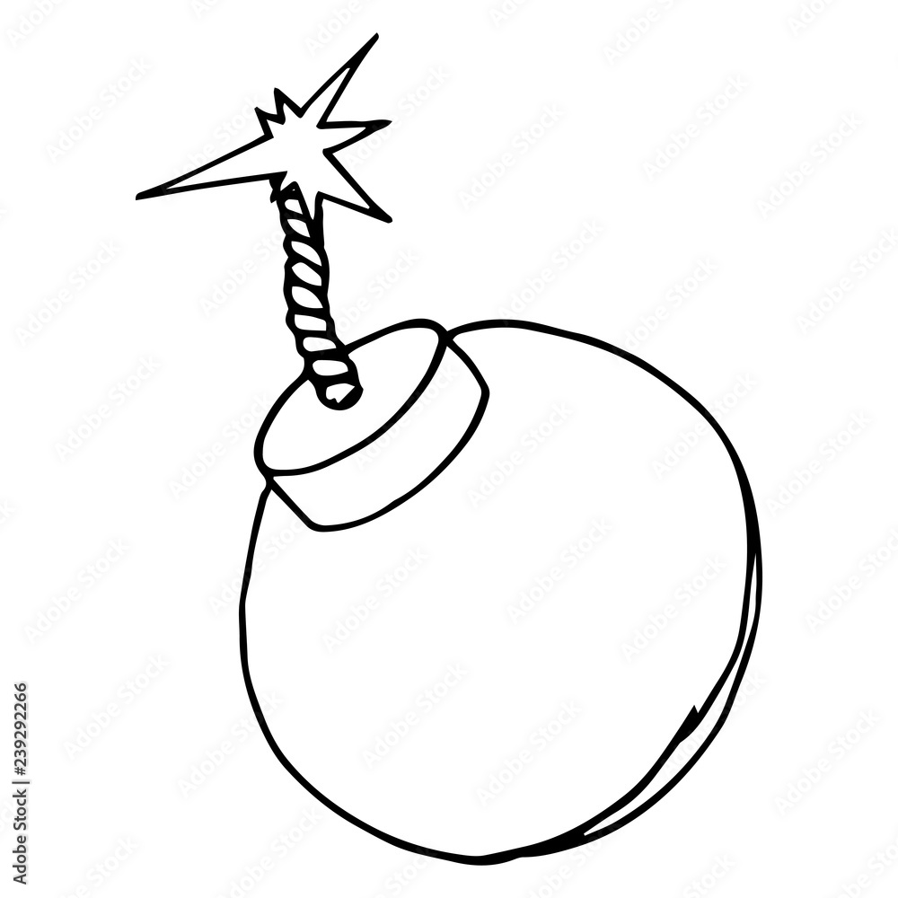 Bomb icon. Vector illustration of a bomb. Hand drawn bomb. Bomb icon. Vector illustration of a bomb. Hand drawn bomb.