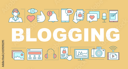 Blogging word concepts banner