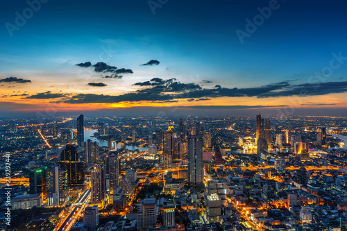 Aerial view of Bangkok cityscape, Thailand