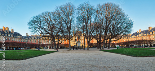 Panoramic of Place des Vosges in early December - Paris, France