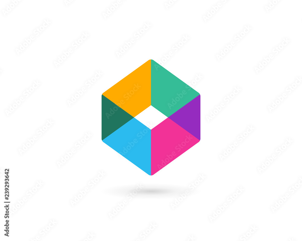 Abstract business logo icon design with cube letter O Abstract business logo icon design with cube letter O