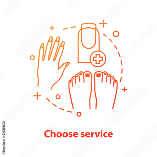 Choosing nail service concept icon