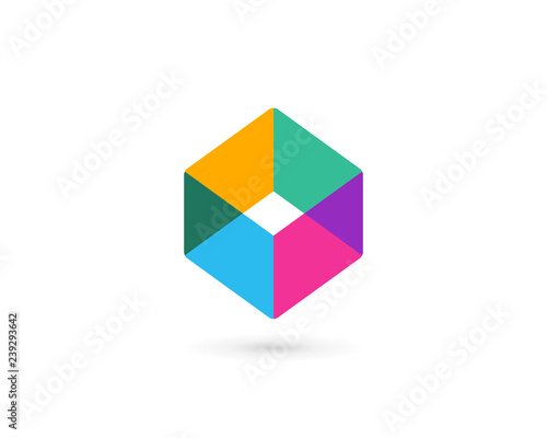Abstract business logo icon design with cube letter O