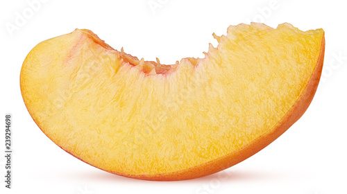 Ripe peach fruit slice