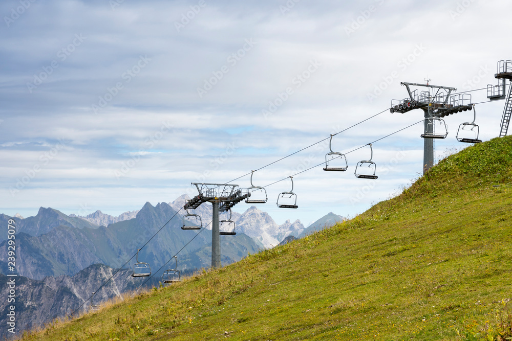Sessellift an der Kanzelwand, Allgäuer Alpen, Vorarlberg, Österreich