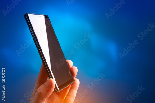 Phone in hand. Mobile conne...