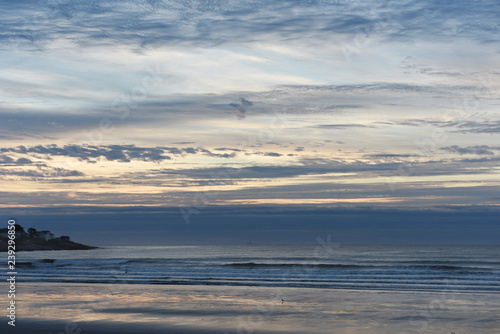 Early morning on the coast of the Atlantic Ocean. USA. Maine.  