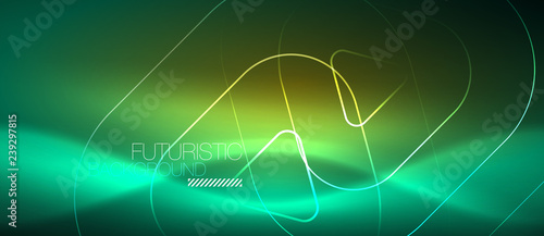 Color shiny neon lights background with abstract lines