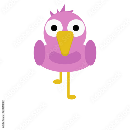 Bird Flamingo Cute Animal Cartoon Character For Kids