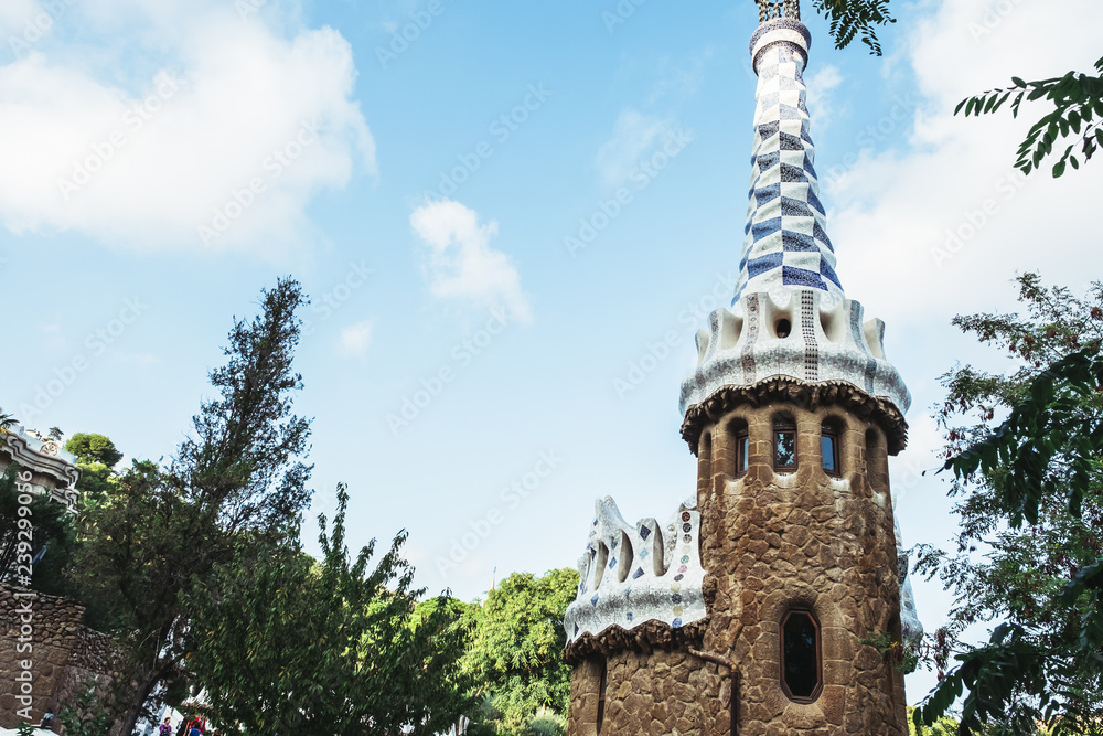 Parc Guell, art d'Antonio Gaudi, Barcelone Espagne